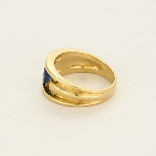 Bague 55.5 Bague en or jaune, saphir et diamants 58 Facettes BIA1308