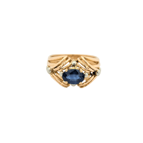 Bague 55 Bague en or jaune 18 carats et saphir 58 Facettes 18697