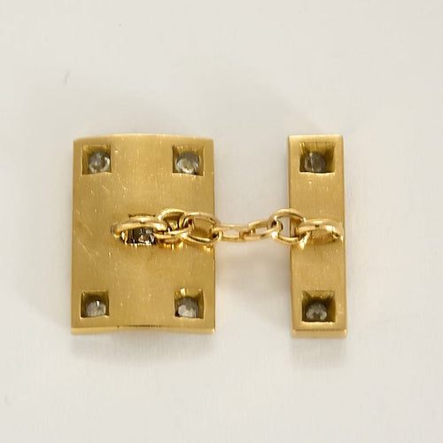 Boutons de manchette Boutons de manchettes en or jaune et diamants 58 Facettes BLO0626