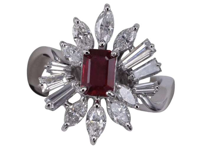 Bague bague rubis et diamant fantaisie 58 Facettes BA-661