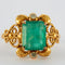 Bague 55 Bague - Bague émeraude rectangulaire en or jaune 18k et diamants 58 Facettes ALGU19