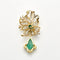 Pendentif Broche pendentif florale en or jaune et émeraudes, diamants 58 Facettes