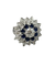 Bague Bague fleur étoilée années 1960 avec diamant, saphirs et diamants 58 Facettes
