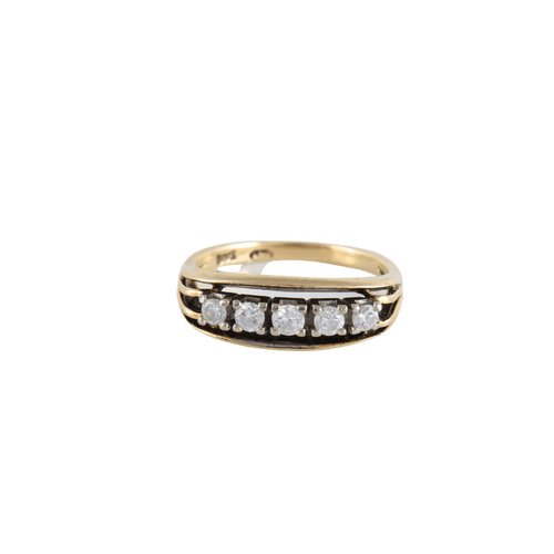 Bague 51 Bague style jarretière 5 Diamants 58 Facettes FM124