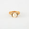 Bague 56.5 Bague en or jaune, diamants & perle 58 Facettes