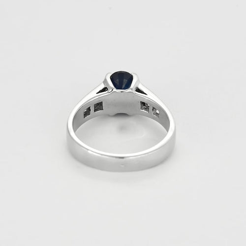 Bague 52 Bague en Or blanc 18k Saphir 58 Facettes DIE1709