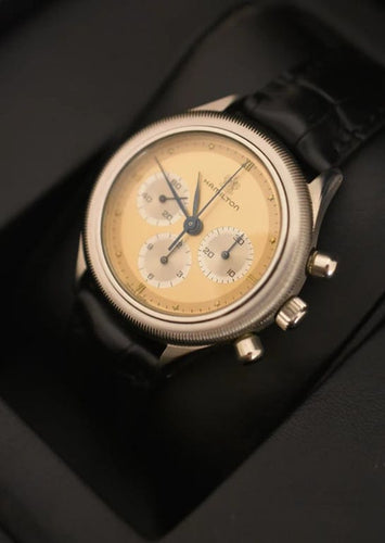 Montre Montre Hamilton Chronograph Lemania 1873, révisée, boîte d'origine 58 Facettes HAM-100