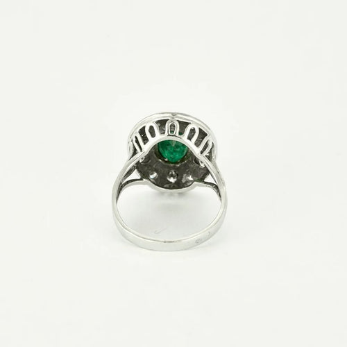 Bague 53.5 Bague or gris, émeraude et diamants 58 Facettes 58FC158