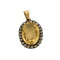 Pendentif Pendentif - Citrine ovale facettée en or rose 18k, argent et diamants 58 Facettes LJ35
