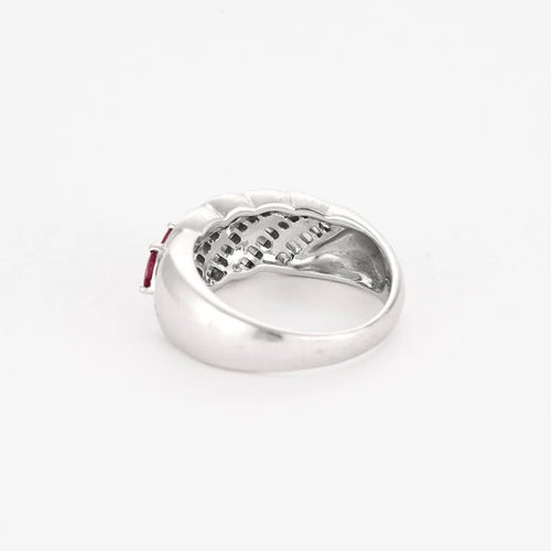 Bague 56 Bague or blanc, diamants et rubis 58 Facettes CRE0041X3