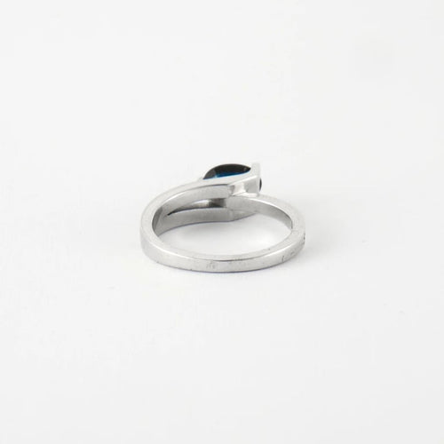 Bague 51 Bague Or blanc Saphir Diamants 58 Facettes