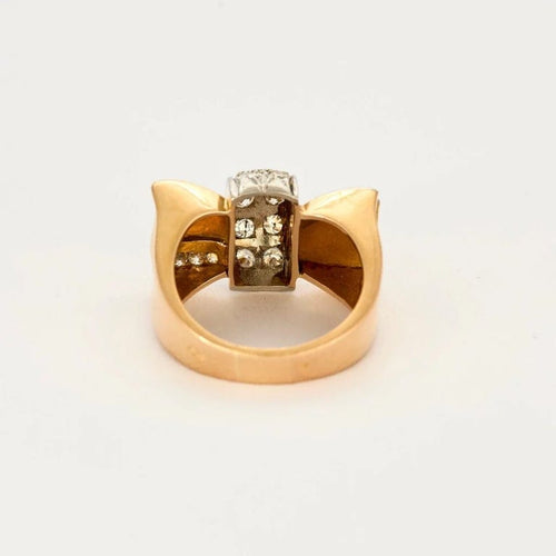Bague 56.5 Bague Tank or jaune et diamants 58 Facettes 58FC179