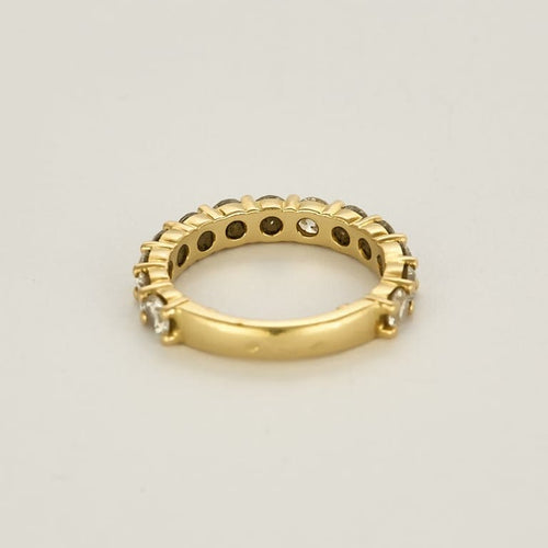 Bague 50 Demi - Alliance en or jaune et diamants 58 Facettes PER0479