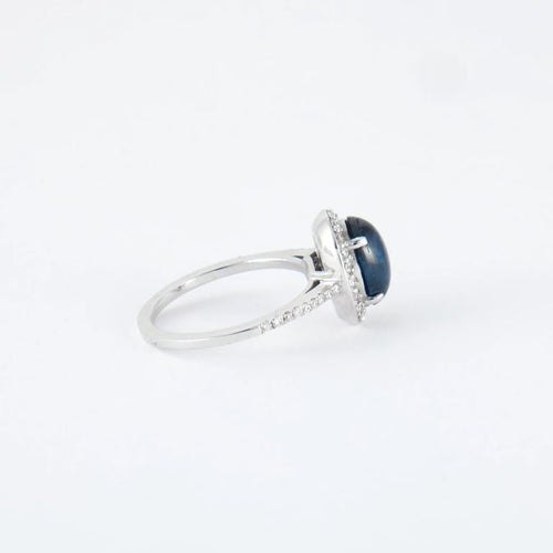 Bague 54.5 Bague Saphir cabochon Diamants 58 Facettes