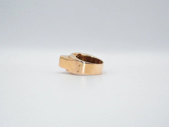 Bague 55 Bague Tank or jaune rubis diamants 58 Facettes 5007