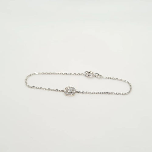Bracelet Bracelet or blanc serti de diamants naturels 58 Facettes