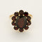 Bague 55 Bague marguerite en or jaune et grenats almandins. 58 Facettes PER0454
