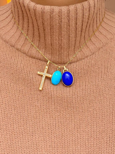 Pendentif Pendentif en or jaune 18 carats et lapis-lazuli 58 Facettes 18