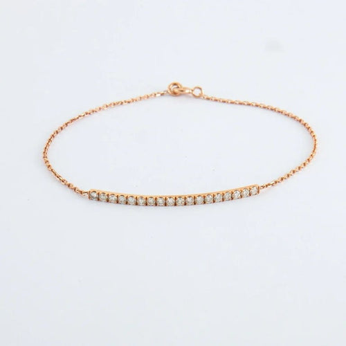 Bracelet Bracelet or rose barrette de diamants 58 Facettes