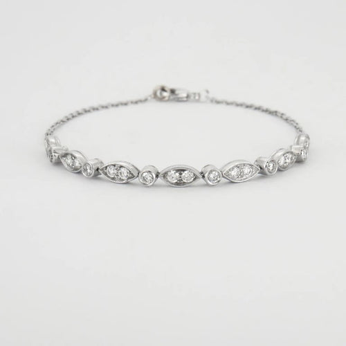 Bracelet Bracelet or blanc diamants 58 Facettes