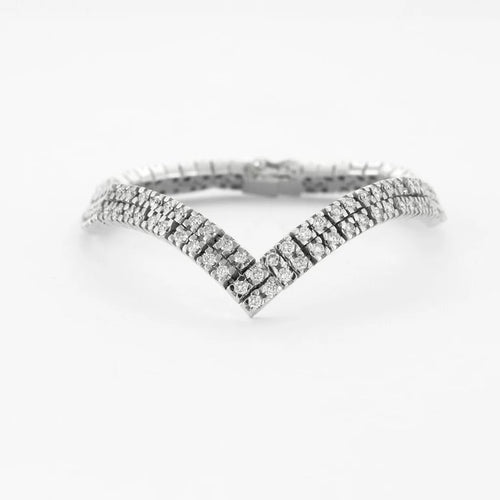 Bracelet Bracelet Chevron Or Gris Diamants 58 Facettes 4923