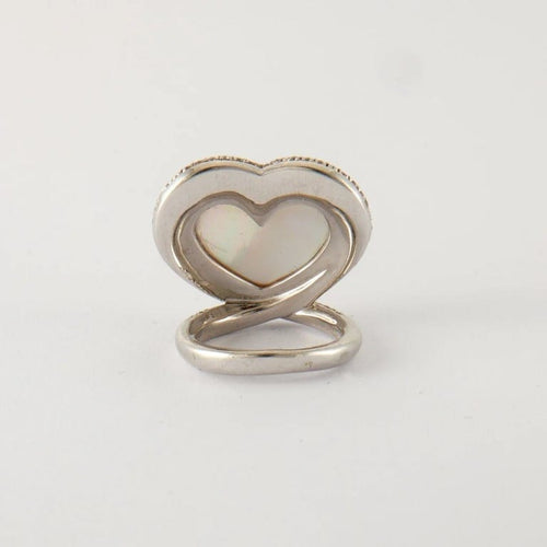 Bague 53 Bague Coeur Diamants Nacre 58 Facettes