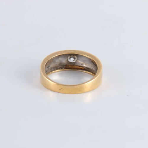 Bague 54 Bague Jonc 2 Ors pierre blanche 58 Facettes FM58