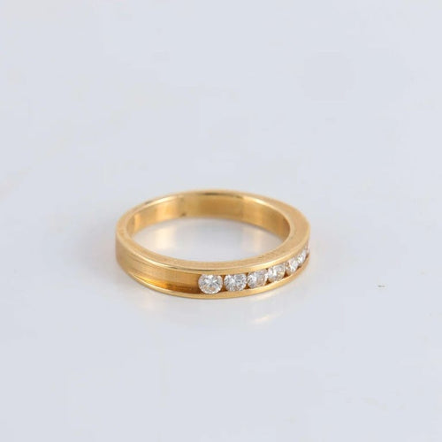 Bague 56 Demi-alliance Or jaune 7 Diamants 58 Facettes FM69