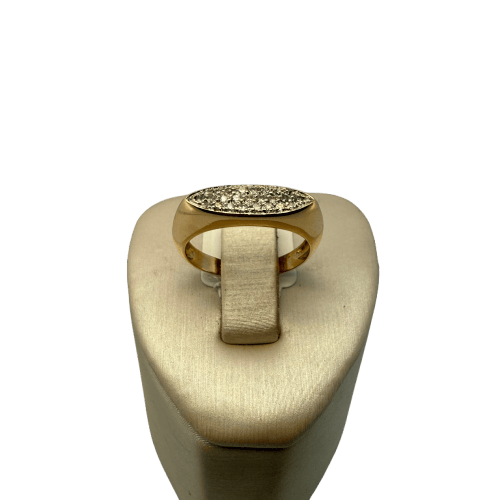 Bague 53.5 Bague pavée en or jaune 18 carats 3,72 g 58 Facettes 250003