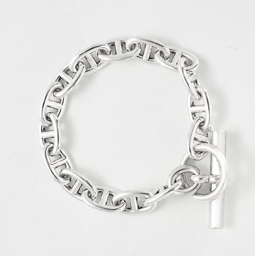 Bracelet Hermès - Bracelet Chaîne d'Ancre en argent. Moyen Modèle. 58 Facettes 58FC30-1