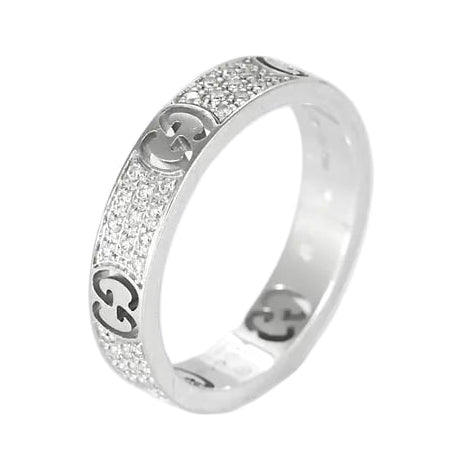 Bague 52 GUCCI - Icon  - Bague en or gris et diamants 58 Facettes ROD4447X3