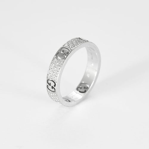 Bague 52 GUCCI - Icon  - Bague en or gris et diamants 58 Facettes ROD4447X3