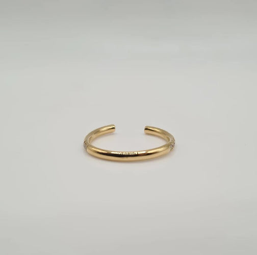 Bague 56 Demi-alliance or jaune sertie de diamants naturels 58 Facettes