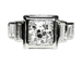 Bague 53.5 Bague solitaire Art déco moderniste en platine et diamants 58 Facettes A11904