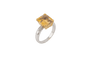 Bague Oro Giallo / 15 Bague en or blanc 18 kt avec quartz citrine 58 Facettes anl931