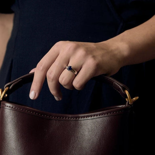 Bague 52 Bague en Or blanc 18k Saphir 58 Facettes DIE1709