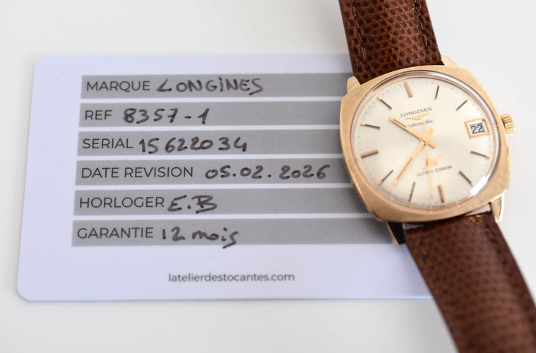 Montre Longines Ultra-Chron - Montre automatique en or jaune 18 carats, réf. 8357/1 58 Facettes LON-300