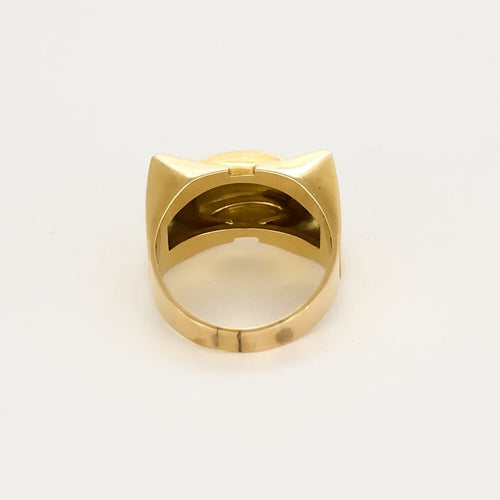 Bague 55 Bague Tank en or jaune et or gris, diamants taillés en rose 58 Facettes ANGE0148