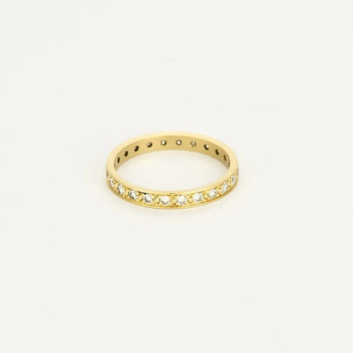 Bague 58.5 Alliance américaine - Bague en or jaune 18K et diamants 58 Facettes 58FC143