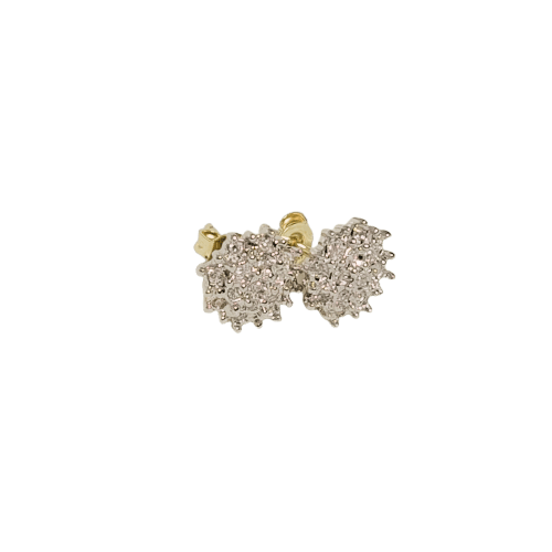 Boucles d'oreilles Ohrstecker en or blanc 14 carats et diamants taille brillant 58 Facettes 2971