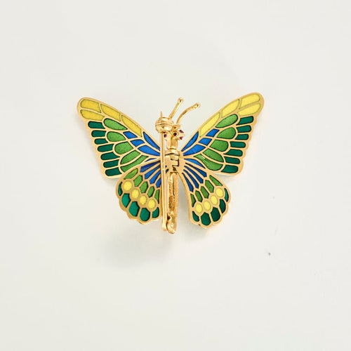 Broche Charmante broche papillon en or jaune et émail 58 Facettes ASN0685X3