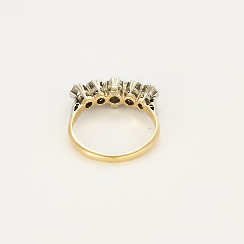 Bague 54 Bague jarretière en or jaune et or gris, diamants taille ancienne 58 Facettes MAR1092