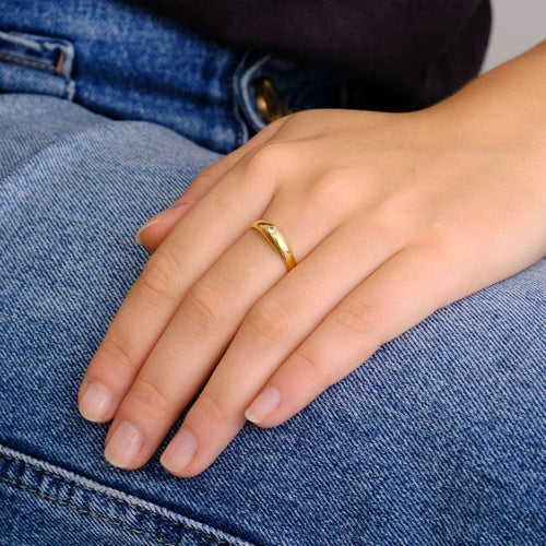 Bague 58 Bague jonc anglais or jaune diamant 58 Facettes