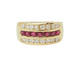 Bague 55 Bague ruban en or jaune 18 ct avec rubis et diamants 58 Facettes 33619