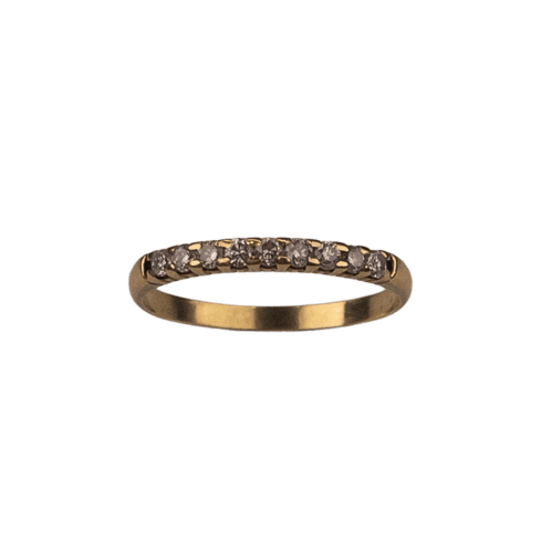 Bague 52 Alliance demi-tour en or jaune 18 carats et diamants 0,18 ct 58 Facettes 250245