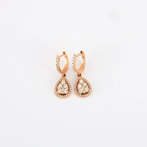 Boucles d'oreilles Boucles d'oreilles goutte en Or rose, diamants 58 Facettes