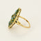 Bague 58.5 Bague en or jaune à motif de fleur stylisée, émail et turquoises 58 Facettes PRG2092