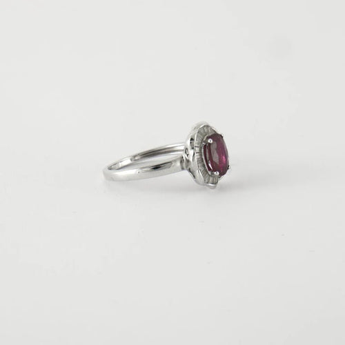 Bague 54 Bague style Marguerite Rubis Diamants 58 Facettes