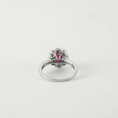 Bague 54 Bague style Marguerite Rubis Diamants 58 Facettes