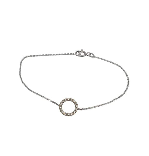 Bracelet Bracelet or blanc serti de diamants naturels 58 Facettes